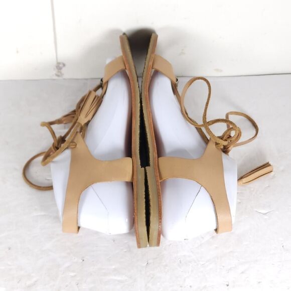 FREE PEOPLE Women’s Bryn Mar U40 EU9,5 Brown Leather Ankle Wrap Flat Sandals - Picture 11 of 14